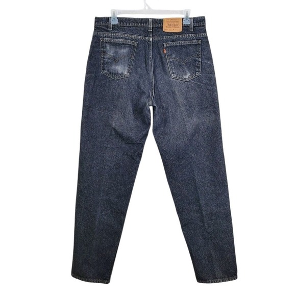 Vtg 90s Levis 550 Black Jeans Men 40x34 Orange Tab Relaxed Tapered USA (38x33.5) - Picture 7 of 12
